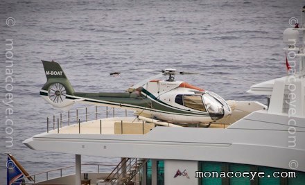 Helicopter on board Lady Christine