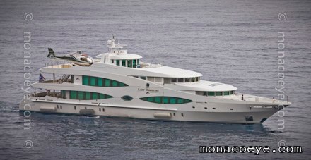 Lady Christine leaves the Monaco Yacht Show September 2008