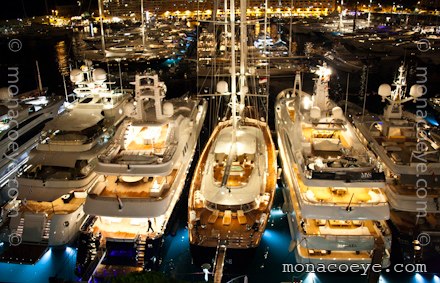 Monaco Yacht Show night