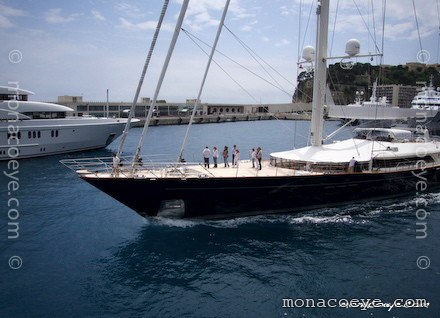Salute, the new Perini Navi yacht, leaving Monaco